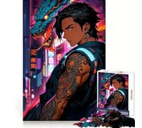 Rompecabezas de 1000 Piezas de Anime Cyberpunk Cyborg Boy Teenagers, Ideal para Relajarse y divertirse Regalar en Vacaciones (38x52cm)