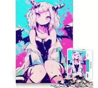 Rompecabezas de 1000 Piezas de Anime Demon Girl Entrenamiento Cerebral,Divertido,Encaje, Huecos,Actividad para Compartir con Seres Queridos (50x75cm)