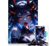 Rompecabezas de 1000 Piezas de Anime Demon Girl para Adolescentes Diversión,tamaño Uniforme,Piezas precisas,Actividad Relajante para Grupos en Interiores (38x26cm)