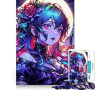 Rompecabezas de 1000 Piezas de Anime Demon Girl para Adolescentes Juego Divertido con Encaje, Huecos Actividad Nocturna para Toda la Familia (50x75cm)