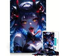 Rompecabezas de 1000 Piezas de Anime Demon Girl para Adolescentes Juego Divertido con Encaje, Huecos Actividad Nocturna para Toda la Familia (50x75cm)