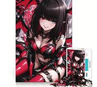 Rompecabezas de 1000 Piezas de Anime Devil Girl para Adolescentes Juego Divertido con Encaje, Huecos Actividad Nocturna para Toda la Familia (38x26cm)