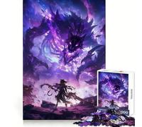 Rompecabezas de 1000 Piezas de Anime Fight of Demons para Adultos Mejora la Memoria Tiempo Libre Divertido Arte Cortado con láser (38x26cm)