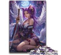 Rompecabezas de 1000 Piezas de Anime Fox Girl para Adolescentes, Regalos, Juguetes educativos de Aprendizaje, Juegos Familiares, adecuados para decoración de Escritorio, 50x75cm