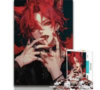 Rompecabezas de 1000 Piezas de Anime Fox Mask Girl Rompecabezas de 1000 Piezas para Adultos Juguete Educativo Intelectual descompresor Gran Regalo (50x75cm)