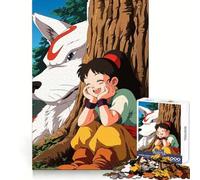 Rompecabezas de 1000 Piezas de Anime Girl and Wolf Spirit by Tree para Adolescentes Un Juego de ingenio, Divertido y silencioso Bordes Lisos Regalo de cumpleaños (38x52cm)