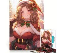 Rompecabezas de 1000 Piezas de Anime Girl Christmas para Adolescentes diversión para estimular la Mente,Manualidades de Corte de Alta precisión,Actividad Relajante para desconectar (38x52cm)