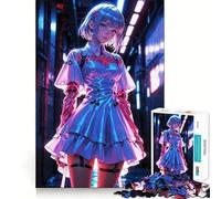 Rompecabezas de 1000 Piezas de Anime Girl Neon Rococo para Adultos Juego de Habilidad Mental Corte láser para un Ajuste Actividad gratificante para días lluviosos (38x52cm)