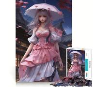 Rompecabezas de 1000 Piezas de Anime Girl No Teenagers,Juego de Memoria Mental,Cierre Seguro,sin Piezas Sueltas,Ideal para Viajar, ejercitar la Mente (38x26cm)