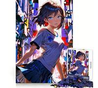 Rompecabezas de 1000 Piezas de Anime Girl Urban Twilight para Adultos Rompecabezas para el Bienestar Cerebral, relajación y recreación Regalo Festivo (50x75cm)