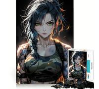 Rompecabezas de 1000 Piezas de Anime Mujer Soldado para Adultos Juego Que estimula la Mente Superficie Lisa y sin Rebabas Un pasatiempo Fascinante para los Momentos de Ocio (38x52cm)