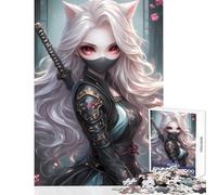 Rompecabezas de 1000 Piezas de Anime Ninja Fox Girl Juguetes antiestrés Gran Regalo para Juegos educativos con Piezas de Formas aleatorias Totalmente entrelazadas tamaño 38x52cm