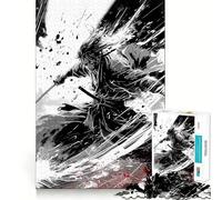 Rompecabezas de 1000 Piezas de Anime samurái con Tinta para Adolescentes, Juguete para estimular la lógica, diversión en Interiores, Borde Premium, Regalo Memorable (50x75cm)