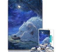 Rompecabezas de 1000 Piezas de Anime Wolf and Girl para Adultos, Regalo, Juego Educativo, desafío, Juguete, decoración única para el hogar y Regalos, 50x75cm