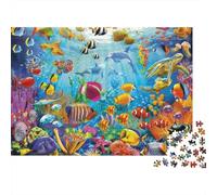 Rompecabezas de 1000 Piezas de arrecifes de Coral submarinos con Peces Coloridos para Adultos. Juego Educativo para la decoración del hogar. Difícil. Regalo 70x50cm.