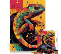 Rompecabezas de 1000 Piezas de Arte Abstracto de camaleón para Adultos Ejercicio cognitivo Escapada Relajante Sin Bordes ásperos Regalo Ideal (38x26cm)