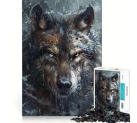 Rompecabezas de 1000 Piezas de Arte Abstracto de fantasía de Lobo para Adultos Diversión y Entrenamiento Mental, Corte láser Actividad Relajante para Grupos en Interiores (38x26cm)