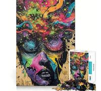 Rompecabezas de 1000 Piezas de Arte Callejero psicodélico para Adultos Mejora la Memoria Ideal para el Ocio Corte Firme Fiestas (38x52cm)