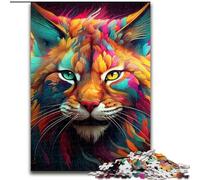 Rompecabezas de 1000 Piezas de Arte Colorido de Lynx, Rompecabezas difíciles para Adultos, interacción Familiar y Regalo Divertido, diseño Abstracto Vibrante (tamaño 50x75cm)