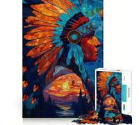 Rompecabezas de 1000 Piezas de Arte de Mosaico Nativo Americano para Adultos, Juguete de lógica, Divertido y Relajante, diseño para armar, Regalo de Papá Noel (38x52cm)