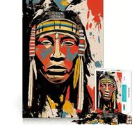 Rompecabezas de 1000 Piezas de Arte Moderno Nativo Americano para Adolescentes Juguete Inteligente y fácil de Usar Corte preciso Regalo increíble (38x52cm)