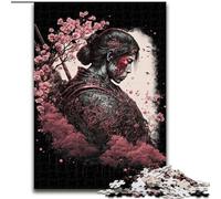 Rompecabezas de 1000 Piezas de Arte Ninja japonés Hecho de cartón, diseño intrincado para Adolescentes, decoración DIY y diversión para estimular el Cerebro 1000 Piezas(26x38cm)