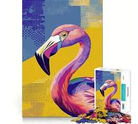 Rompecabezas de 1000 Piezas de Arte Pop Flamenco Rosa para Adultos Juguete Inteligente para el hogar Disfrute de Bordes Afilados Artículo de Santa Claus (38x26cm)