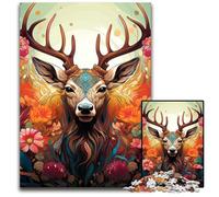 Rompecabezas de 1000 Piezas de Arte psicodélico de Ciervos. Rompecabezas Imposible para Adultos. Ideal para Adolescentes y coleccionistas. Regalo de Viaje. Actividad Familiar. 50x75cm.