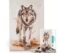 Rompecabezas de 1000 Piezas de Arte Salvaje contemporáneo con Lobos para Adultos,para Mejorar la Mente,Juego,Corte láser para un Ajuste, Actividad Nocturna Divertida en Familia (50x75cm)