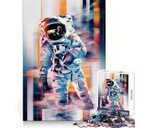 Rompecabezas de 1000 Piezas de Astronauta en el Espacio Abstracto para Adolescentes Actividad Relajante para Practicar el razonamiento Bordes de Primera Calidad Elegante (38x26cm)