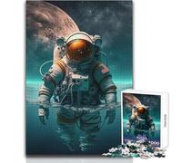 Rompecabezas de 1000 Piezas de Astronauta en el océano para adolescentesJuego de Desarrollo del Pensamiento lógicoGran Regalo para Momentos significativosTamaño 50x75cm