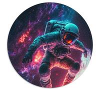 Rompecabezas de 1000 Piezas de Astronauta en patineta para Adultos, Rompecabezas Redondo de 1000 Piezas, Ideal para decoración y Rompecabezas, 67,5 x 67,5 cm