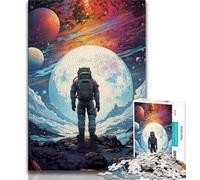 Rompecabezas de 1000 Piezas de Astronauta Extraterrestre en el Espacio Rompecabezas de 1000 Piezas para Adolescentes Ideal para aliviar el estrés un desafío difícil decoración única para el hogar