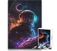 Rompecabezas de 1000 Piezas de Astronauta Jugando a ser Dios para Adultos y adolescentesJuego Creativo de resolución de problemasIdea de Regalo Memorable y conmovedoraTamaño 38x26cm