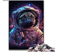 Rompecabezas de 1000 Piezas de Astronauta Pug para Adultos y Adolescentes, Apto para Mayores de 14 años Diversión Familiar Toda la Familia 26x38cm