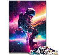 Rompecabezas de 1000 Piezas de Astronauta surfeando en el Espacio Juego Educativo Familiar Toda la Familia a Partir de 14 años 38x26cm