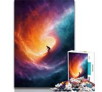 Rompecabezas de 1000 Piezas de Astronauta surfeando en el Espacio para Adultos y Adolescentes Ayuda a ejercitar el Cerebro Juguetes adictivos para Cultivar la Paciencia Un Gran Regalo (50x75cm)