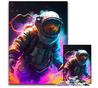 Rompecabezas de 1000 Piezas de Astronauta y Nebulosa para Adultos, Adolescentes y familias. Decoración Hacer tú Mismo y un desafío para el Cerebro. 26x38cm/10,23x14,96 Pulgadas.