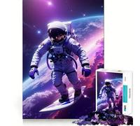 Rompecabezas de 1000 Piezas de astronautas surfistas en el Espacio para Adolescentes Juguete para ejercitar la Mente Actividad en casa Diseño Premium Artículo de Santa Claus 50x75cm