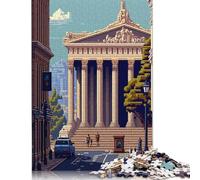 Rompecabezas de 1000 Piezas de Atenas Pixel Art para Adultos, Rompecabezas de Madera, Juegos antiestrés y Regalos navideños únicos. 1000 Piezas (75 x 50 cm)