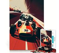 Rompecabezas de 1000 Piezas de Autos de Carreras Retro para Adultos y Adolescentes Juguete Intelectual para el hogar Disfrute de un Corte de Calidad Regalo clásico (38x26cm)