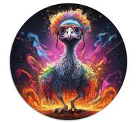 Rompecabezas de 1000 Piezas de Avestruz, Redondo, Interactivo, para la Familia, para Decorar el hogar, un desafiante Rompecabezas (67,5 x 67,5 cm)