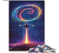 Rompecabezas de 1000 Piezas de avión de Colores de Madera, Ideal para decoración del hogar y la Oficina, cumpleaños, tamaño 50x75cm