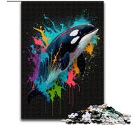 Rompecabezas de 1000 Piezas de Ballena Azul para Adultos,Hecho de Madera, Padres,Parejas y Amigos Mayores de 14 años,50x75cm,Ideal para cumpleaños,Vacaciones,Navidad y Halloween