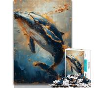 Rompecabezas de 1000 Piezas de Ballena de fantasía majestuosa para Adultos Ideal para aliviar el estrés fomentar el Amor en Pareja 38x26cm