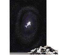 Rompecabezas de 1000 Piezas de Ballena Solitaria en el Cosmos, para Adultos y Rompecabezas de Papel, Juegos educativos para niños, 38 x 26 cm/1000 Piezas