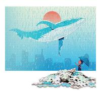 Rompecabezas de 1000 Piezas de Ballena voladora, para Adultos y Juegos educativos de Madera para niños (75 x 50 cm).