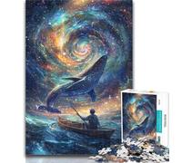 Rompecabezas de 1000 Piezas de Ballenas en el Espacio para Adolescentes, 1000 Piezas, Juguetes, Juegos educativos, antiestrés, Lista de Deseos con Papá Noel, 26x38cm