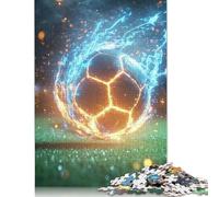 Rompecabezas de 1000 Piezas de balón de fútbol en Llamas para Adultos y Adolescentes. Rompecabezas para Adultos y niños. Rompecabezas de ingenio para Adultos. 1000 Piezas (75 x 50 cm).