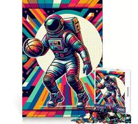 Rompecabezas de 1000 Piezas de Baloncesto de astronautas para Adolescentes Rompecabezas para Pensar con claridad, Relajarse y desconectar Encaje Firme y único (38x26cm)